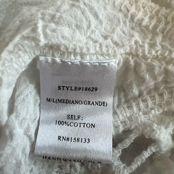 Staccato Womens M/L Cotton Crochet Batwing Blouse - Picture 7 of 7